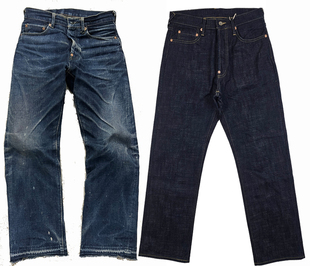 indigo khaki 中高腰直筒宽松 KSD011 重磅养牛牛仔裤 自制18OZ