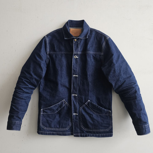 230 胡狗自制15OZ KAIHARA日本贝原牛仔 复古温莎领 原牛养牛夹克