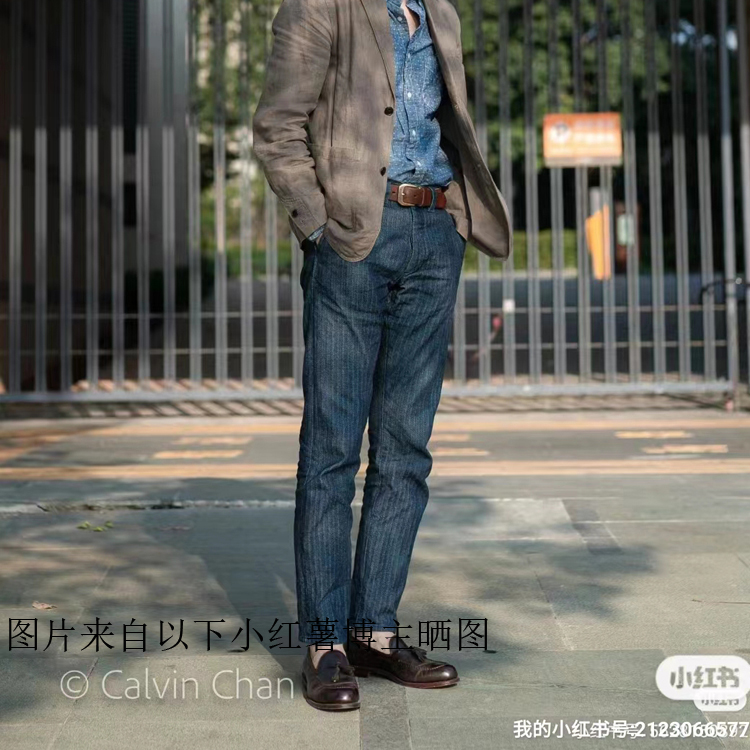 军事复古小直筒牛仔裤