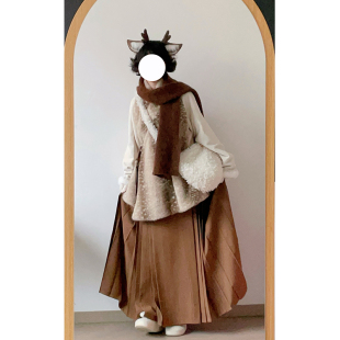 杂九记原创设计明制交领比甲对襟立领弓袋袖 亲子秋冬新 马面裙套装