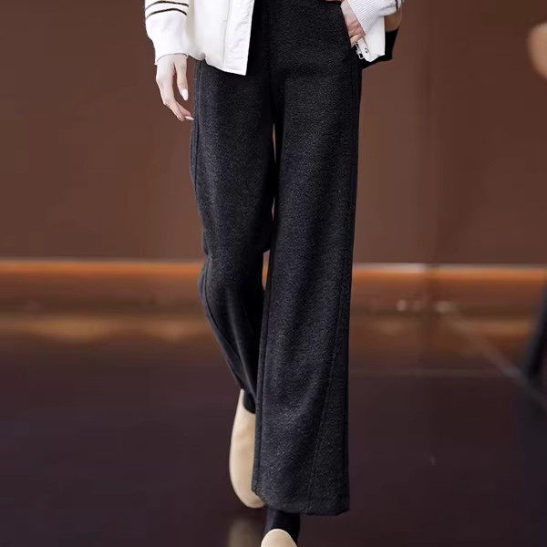 毛呢九分阔腿裤女冬季2025新款高腰垂感宽松显瘦灰色加厚直筒裤子,女装/女士精品,大码裤装,淘宝优惠券,粉丝福利购,淘宝优惠卷