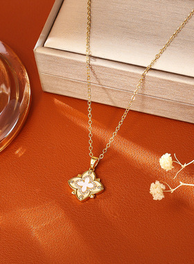 轻奢天然贝母四叶草锁骨链