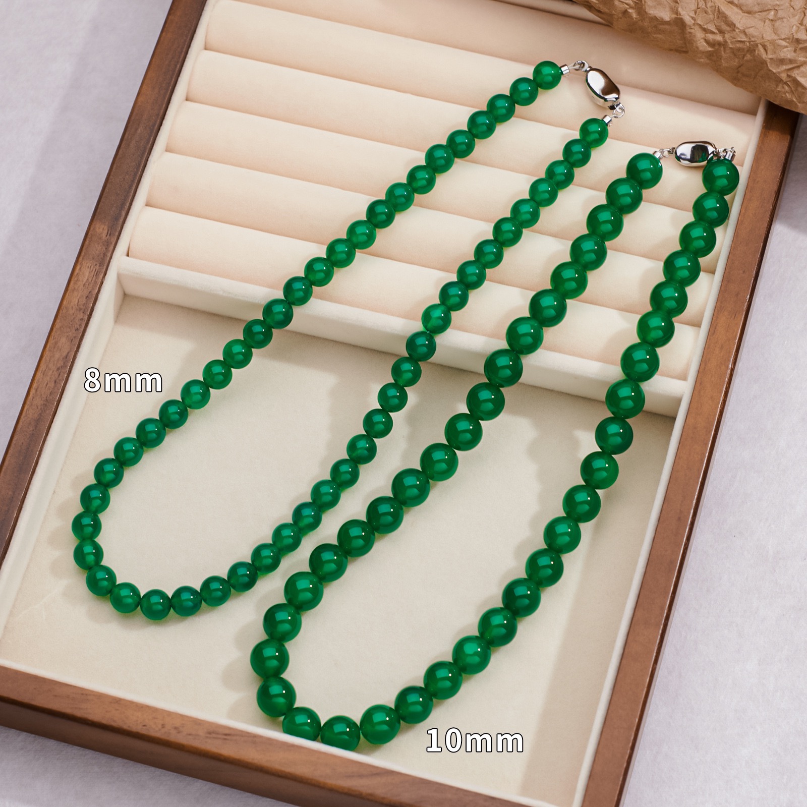 爆款新中式绿翡翠串珠项链