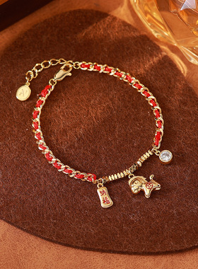 本命年小飞马铜钱招财手链