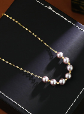 曼塔玫瑰紫色珍珠锁骨项链女轻奢小众设计高级感气质精致锁骨链心