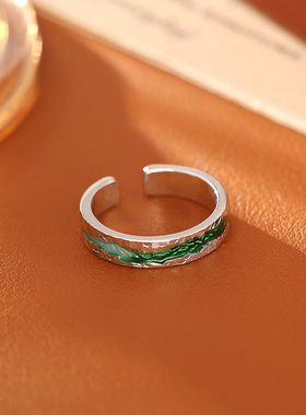 简约时尚碎碎冰滴油活口戒