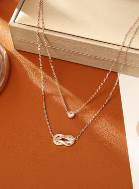 铜镀真金马蹄扣叠戴锁骨链