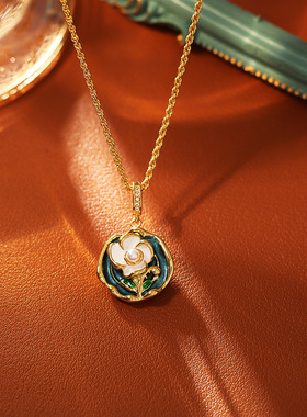 莫奈花园中古风立体锁骨链