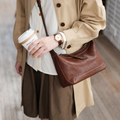 葱木 通勤包斜挎单肩包新款 植鞣皮松弛感hobo包 日常穿搭有质感