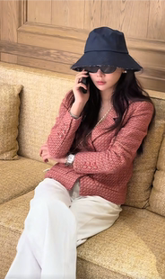 小西装 经典 新款 2025春季 领立体显瘦百搭小香风外套 老钱风粉色西装