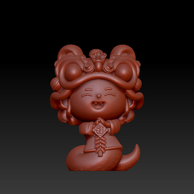 三维图 圆雕图 模型 3D STL 精雕 木雕 雕刻图B拜年蛇251120