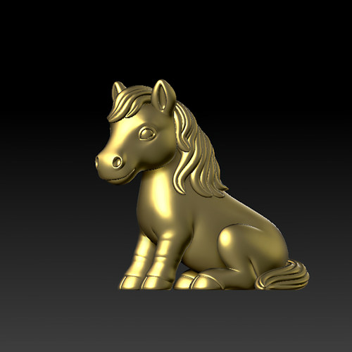 三维图 圆雕图 模型 3D STL 精雕 木雕 雕刻图Z坐姿马251224