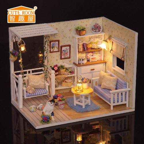 直营智趣屋diy小屋小猫日记手工拼装建筑模型玩具创意女朋友