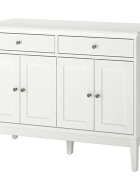 IKEA宜家宜达奈 餐边柜白色，124x50x95 厘米收纳柜抽屉柜整理柜