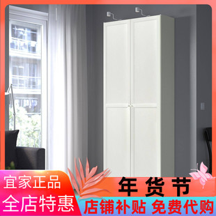 IKEA宜家BILLY毕利双门立柜防尘落地书柜带门客厅书房陈列置物柜