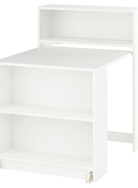 宜家代购毕利 书柜，带可折叠桌，白色，80x33/112x106 厘米