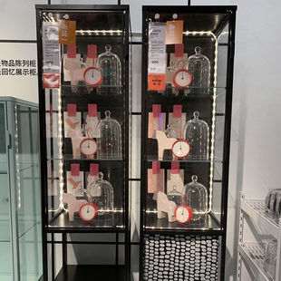 宜家鲁德斯塔 玻璃门柜乐高展示柜手办盲盒收纳玩具模型陈列柜