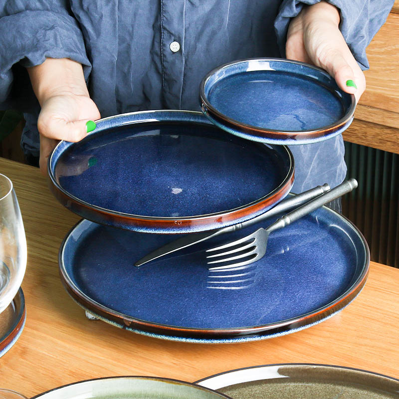 冰裂纹陶瓷西餐厅意面盘