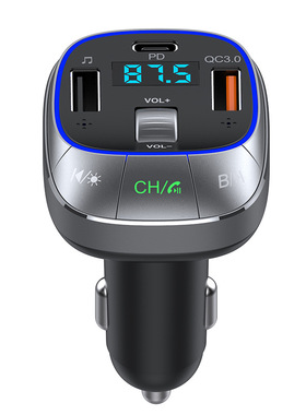 T76新款车载mp3蓝牙播放器PD30W闪充QC3.0快充免提通话fm汽车mp3