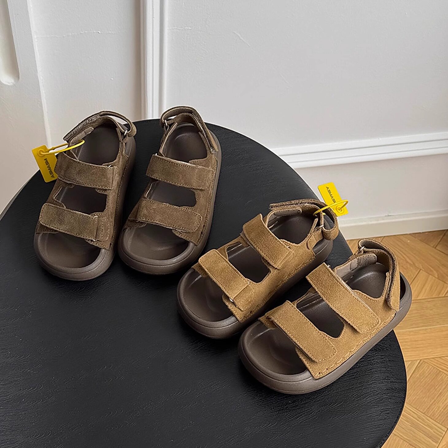 儿童夏款凉鞋男童勃肯鞋女童真皮丑萌大头鞋户外防踢涉水溯溪凉鞋