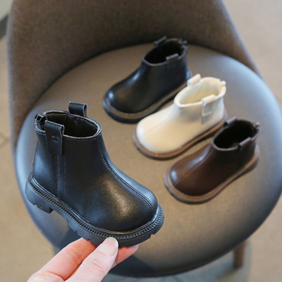 儿童马丁靴2024秋冬新款女童真皮靴男童短靴单靴走秀宝宝加绒靴子