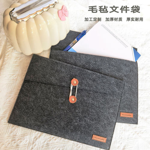 加工定制毛毡文件袋档案袋收纳袋手提袋孕检产检礼品袋便携车缝