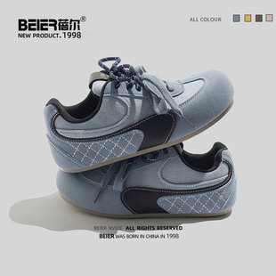 女2025春夏学生厚底街拍休闲鞋 蓓尔 复古德训小白鞋 新款 子 ins韩版