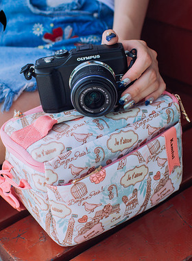 微单相机包100D索尼a6000女a7m3佳能m50富士xs10xt30可爱佳能200D