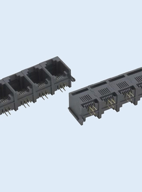 同创科技 RJ11/RJ45 1*4 PCB-6P6C 灰色插座 90度 水晶头母座