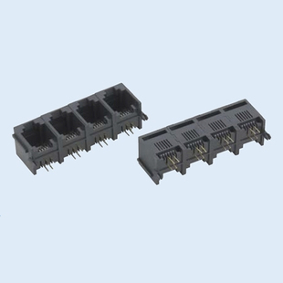 同创科技 RJ11/RJ45 1*4 PCB-6P6C 灰色插座 90度 水晶头母座
