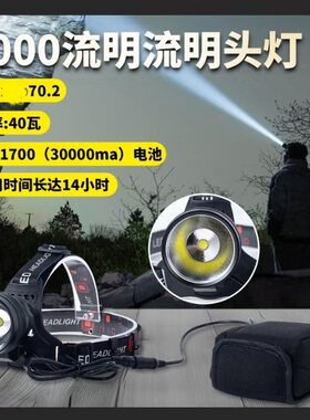 shuolide硕丽德T1超亮头灯4000流明6节21700电池30000毫安高亮续