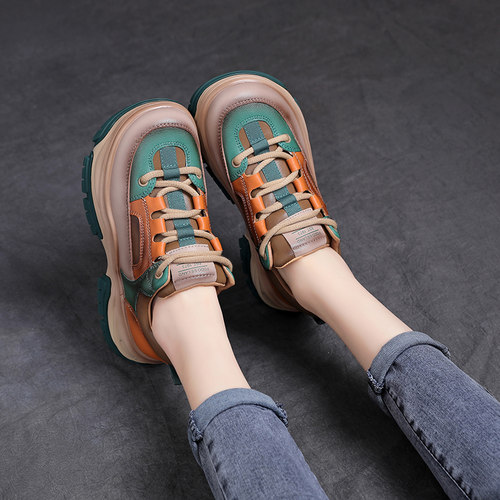 欧洲站老爹鞋厚底春季女