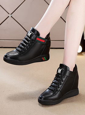 内增高女鞋8cm小白鞋2020新款韩版百搭坡跟防滑运动鞋女旅游鞋子