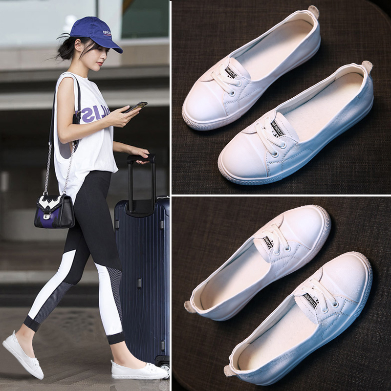 纯皮小白鞋女真皮夏季