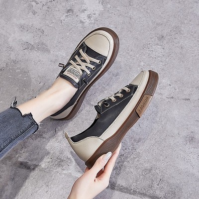 牛皮软底真皮小白鞋女2025新款爆款牛筋底不累脚单鞋运动休闲板鞋