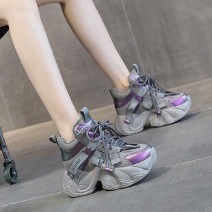 代购内增高老爹鞋女2025秋季新款巨好看厚底8cm小个子加绒休闲鞋