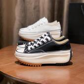 薄款 女春秋2024新款 透气爆款 松糕休闲鞋 经典 增高小白鞋 厚底帆布鞋