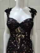 御女风性感蕾丝礼服连衣裙 黑色性感修身 千姿阁