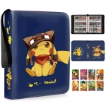 宝可梦卡册皮质宠物精灵卡片收纳册活页皮卡丘集卡册神奇宝贝卡套