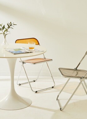 北欧ins透明折叠椅简约风网红服装店拍照背景装饰亚克力靠背椅子
