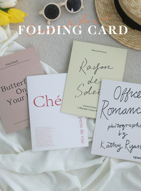 ins简约北欧风折页卡片手写体法式拍照道具摆拍搭配装饰摄影背景