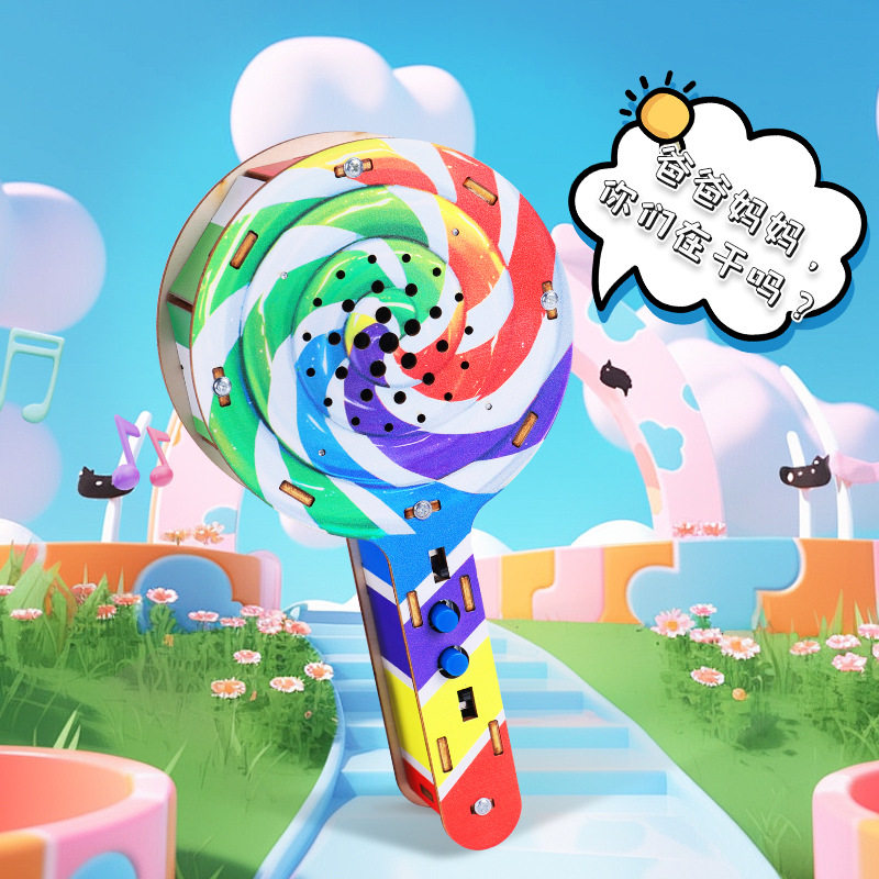 DIY科技小制作棒棒糖录音机木科学实验