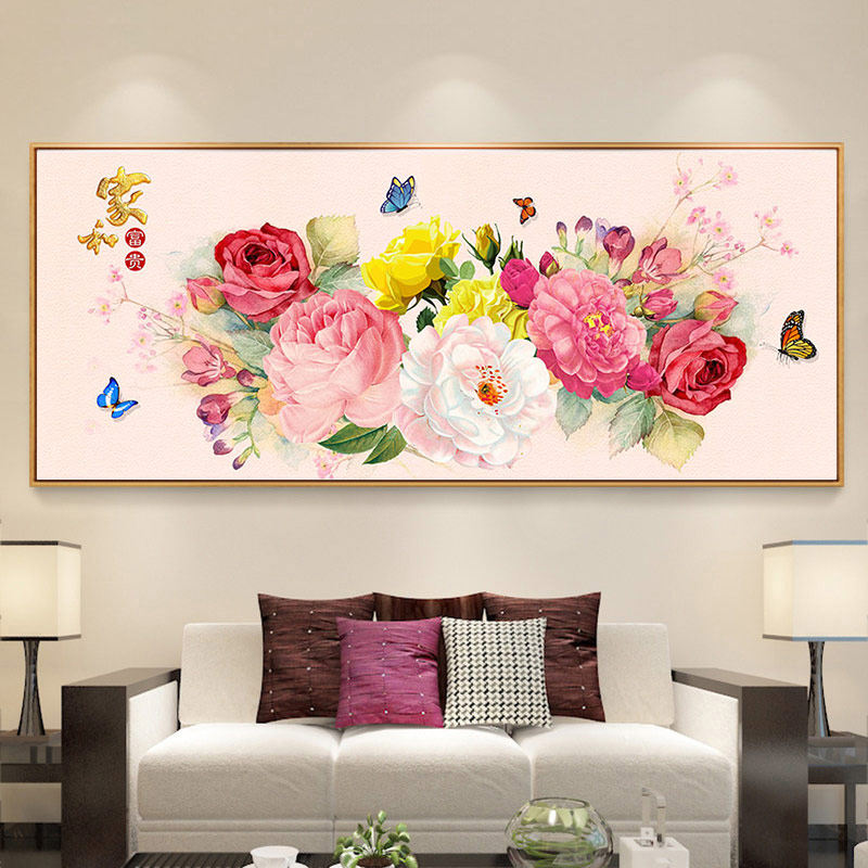 钻石画2023年新款带框牡丹花开富贵客厅珠绣十字绣2022满钻水晶5D