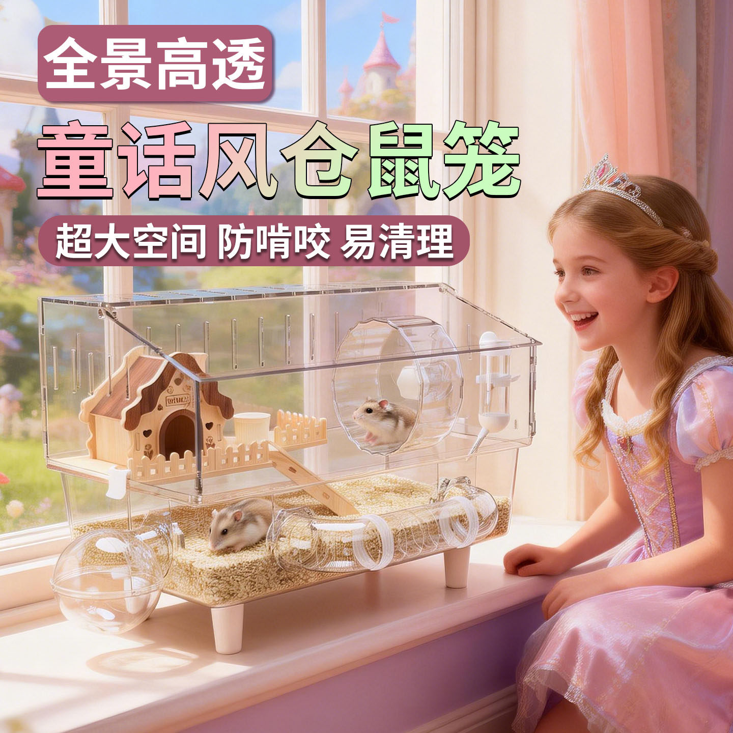 金丝熊仓鼠笼子豪华别墅专用超大便宜宠物防啃咬房子新饲养易清理,宠物/宠物食品及用品,笼子,淘宝优惠券,粉丝福利购,淘宝优惠卷