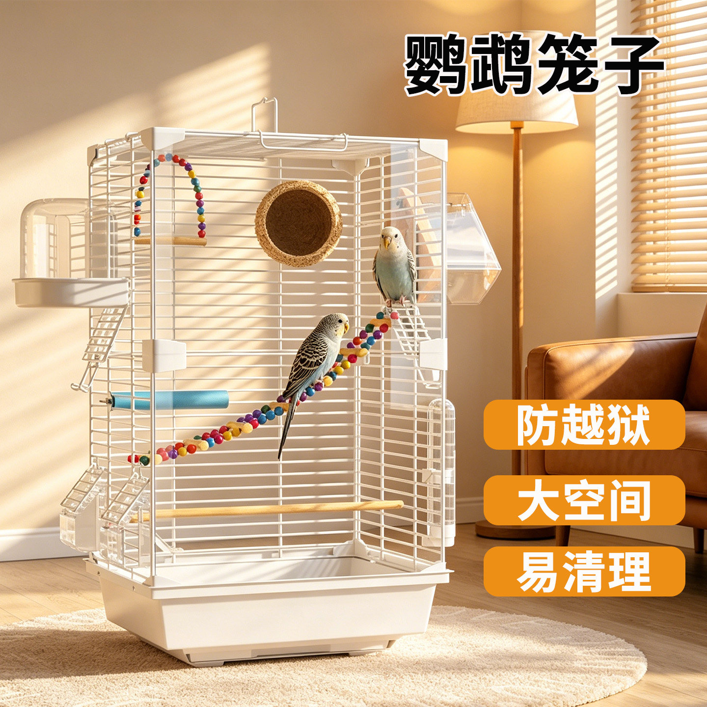 鸟笼子大全鹦鹉别墅虎皮专用双层图片