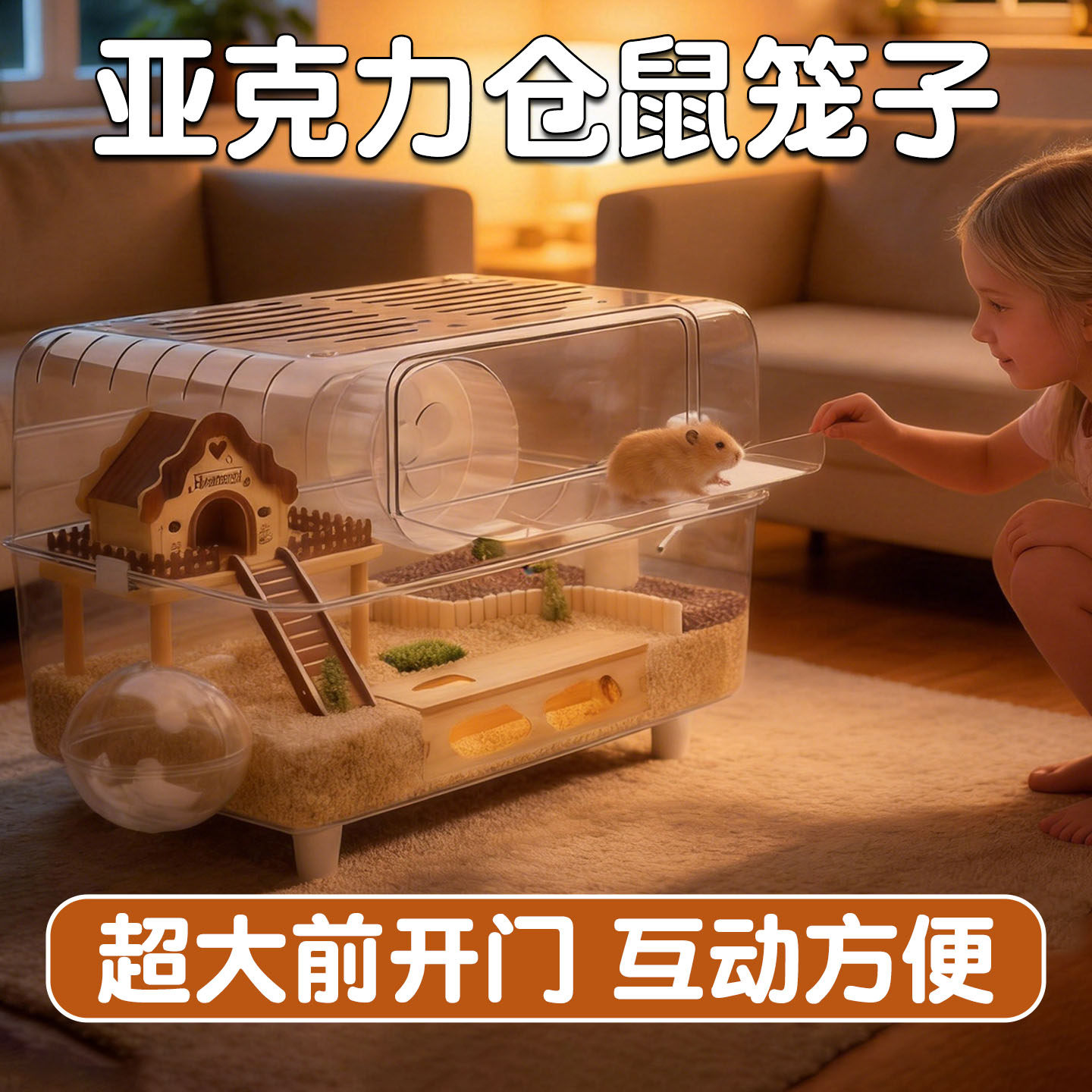 金丝熊亚克力仓鼠笼子60cm豪华别墅超大专用透明新宠物饲养防啃咬,宠物/宠物食品及用品,笼子,淘宝优惠券,粉丝福利购,淘宝优惠卷