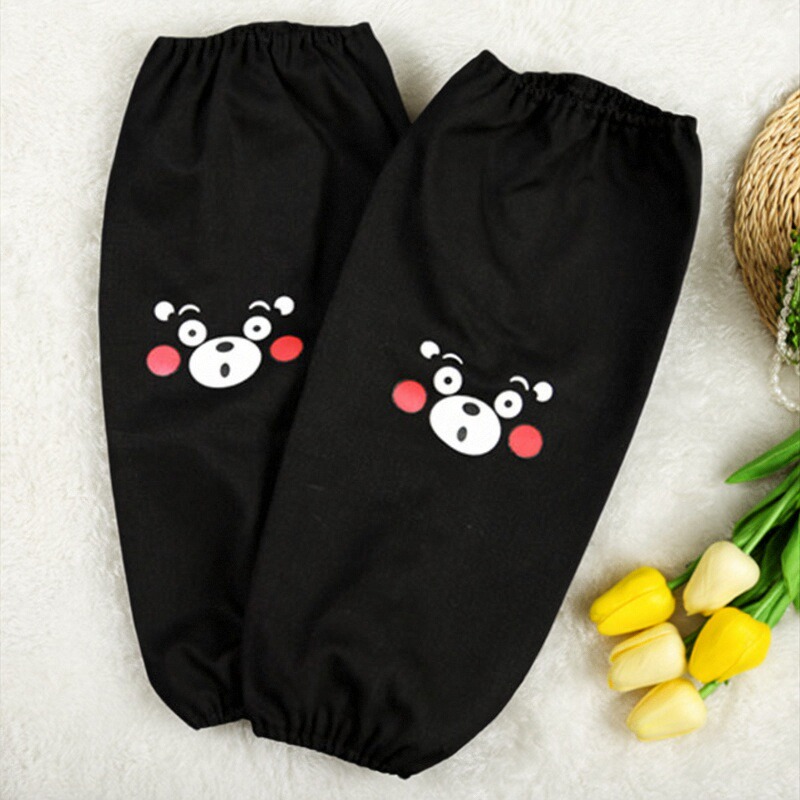 袖套秋冬纯棉帆布厨房韩版时尚情侣动漫卡通熊本熊男女家务纯色