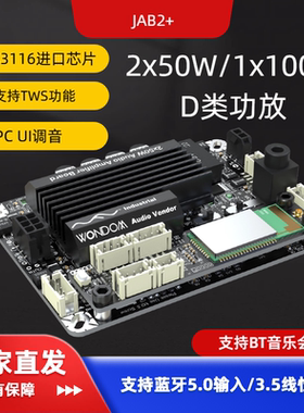 2x50W/1x100W TPA3116蓝牙功放TWS 2.1系统DSP调音家庭影院JAB2+