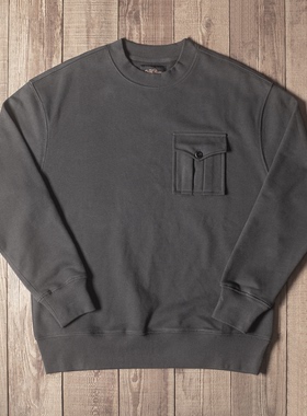 Double seam 圆领卫衣口袋工装复古宽松重磅加绒保暖棉秋冬外套