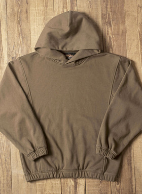 Double Seam 连帽卫衣宽松套头重磅复古机车卡其棕春秋厚保暖外套